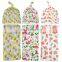 Kids floral receiving blankets baby cotton swaddle blanket wrap set with newborn hat