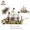 New arrival children wooden pirate water slides aqua park