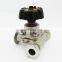 SS316 hygienic 3 way T type diaphragm valve with membrane