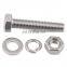 ISO4017 DIN933 hexagon bolt stainless steel A2-70 A4 -70 B8 B8M hex bolt