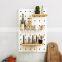 Home Decoration Storage Wood Craft Round Shape Wall Shelf Rack Wooden Pegboard hole shelf
