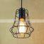 5 Different Shapes Loft Vintage Black Industrial Iron Cage Pendant Light for Restaurant