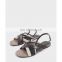 Elegant fancy mesh design two toe metal buckle closure adjustable strap ladies sandals women cross strap footwear shoes