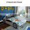Popular Fashion Wholesale leather bed Modern LED light children bed Cute race car shape baby bed Top-quality