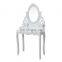 Dressing Table Mirror & Padded Stool Set Wooden Vanity 4 Drawers Makeup Dresser Furniture