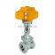1Inch Cast Iron Two Ways ANSI Flange AC220V Multi Turn Gate Valve