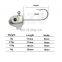 JOHNCOO Unpainted Lead Jig Head 3D Luminous Eyes Wholesale Fishing Jig Hook with Various Weight