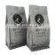 Matte finish stand up aluminum pouch plastic coffee zipper bags for food packing 1kg flat bottom coffee packaging bag with valve