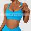 Womens Front Fold Sports Workout Bras Wholesale Gym High Impact Yoga Cross Back Crop Tops