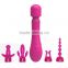2016 Newest full silicone surface USB magnet charging wireless rotation vibrator, best sex toy magic wand massager on sale
