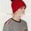 Mens custom red pom pom beanie hats wholesale