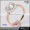 2016 hot sales rose14K solid gold jewelry ladies rings set AAAAA CZ