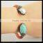 LFD-B0023 Wholesale Popular Turquoise Stone & Pearl Pave Rhinestone Crystal Orange Leather Cuff Bangles Bracelet Jewelry Finding