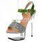 8 Inch High Heel Rhinestone Stilettos Ladies Fashion Sexy Crystal Shoes Hand Made Clear PVC Slippers                        
                                                Quality Choice