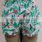 Viscose new design for girls sexy hot pants with green bird printed fabric