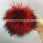 9-15cm Natural raccoon fur ball For keychain bags New dyed animal fur pom pom for shoes cap accessories