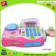 Electric flash musical cash register toy with food basket