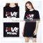 2016 new style short sleeve black H-line T shirt dress women fashion dress for summer