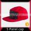 High quality guaranteed customized design 5 panel hat with leather label