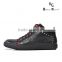 2015 trendy first class black leather sneakers for men