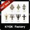KYOK Fan shape classic crystal glass curtain finials,factory wholesale thickness 0.5mm curtain accessory metal curtain finials