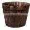 garden box of flowers wooden barrels