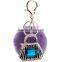 Rhinestone bag rabbit fur ball keychain with different color