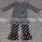 new design fall winter wear cotton chevron top halloween pumpkin boutique outfits