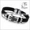 Charm Rubber Silicone Chain Gold Cross wristband bracelet for mens with stainless steel buckle                        
                                                Quality Choice