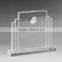 Personalization k9 optical crystal engraving glass trophee award with watch clock