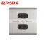 2 gang 2 pin electrical wall socket British standard white aluminum panel