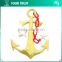 Gold Metallic Anchor 6.5 Centimeter Iron-on Custom Applique Embroidery Patches