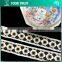 Gold Flat 15MM Metal Grommet Eyelet X Shape White Polyester Lace Trimming