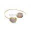 New Arrival Natural Double Druzy Bracelet Expandable Wire Gemstone Bangle Quartz Bracelet