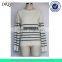 women soft and comfortable black&white strip sweater