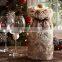 promotional wholesale faux fur drawstring wine bottle gift bags