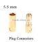 Power adapter electric plug male female 5.5mm golden plated banana connectors