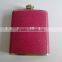 Fashion 304 stainless steel insulated leather hip flask in various capaticy