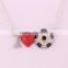 I Love Football Sport Crystal Pendant Necklace