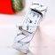 Top quality Fashion Women Round Decorated Bangle Cuff Analog Quartz Bracelet Watch