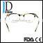 High Quality Scratch Proof Striped Acetate Half Frame Eyeglasses With Blinds