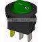 round rocker switch with green light 3pins