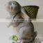 Resin Cute Rubbit Figurine Flower Pot Craft for Garden Decoration