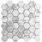 MM-CV254 Ecofriendly Interior Design Natural Stone White Marble Hexagon Shape Stone Mosaics