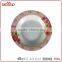 Royal gold line design with rose printed round plates dinnerware sets cheap