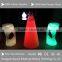 Infrared remote control glass top round led plastic rotating coffee tables