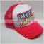 fashion cheap custom 5 panel mesh shine trucker caps with shine embroidery logo