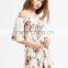 Off shoulder flower romper ladies shoulder sleeve slim sey playsuits