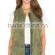 best selling lady tencel and linen-blend cheap military vests