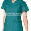 Women's Solid V-Neck Poly Cotton Popline Medical Top
